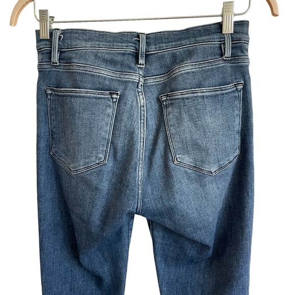 Frame Le High Double Triangle Raw Hem Ankle Skinny Jeans In Bestia, Size 29 - Picture 9 of 13